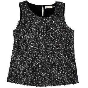 Women's Calvin Klein Top Sequin Sleeveless M Black